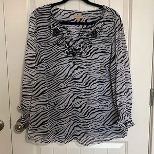 Animal Print. Zebra.  Sequins. Tunic. Fall